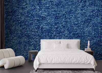 A textured blue denim background, suitable for design and fashion applications. Wall mural