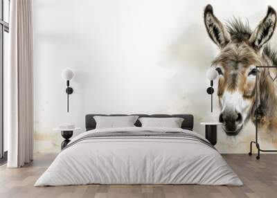 Portrait of a Donkey with Soft Background Wall mural