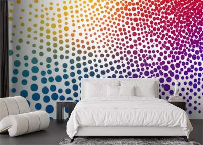 Abstract background with rainbow dots. Wall mural