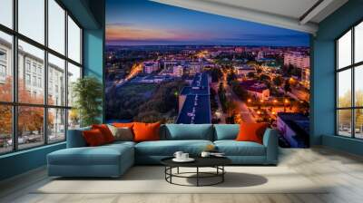 city landscape from above at night Wall mural