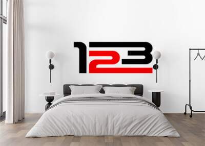 123 logo Wall mural