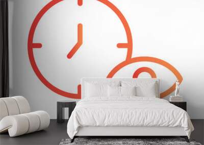 Eye Hour Look Gradient Outline Icon Wall mural