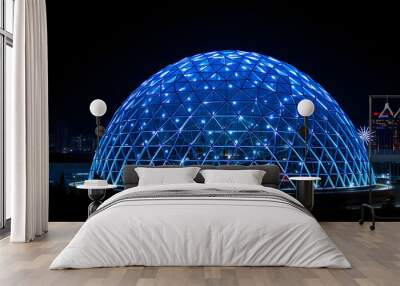 geodesic dome of science world, vancouver night scene isolated with white highlights, png Wall mural