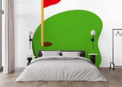 Golf Hole with Flag vector  Wall mural