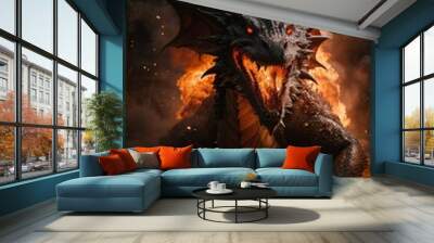 dragon in the dark Wall mural