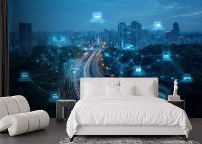 5g Connected Vehicles Smart Transportation Wall mural