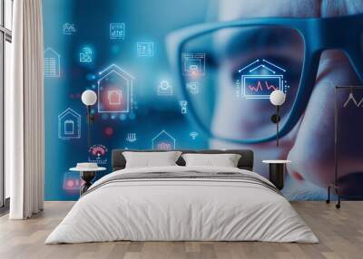 Digital hologram of smart home Wall mural