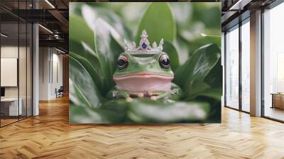 Frog With Silver Tiara Wall mural