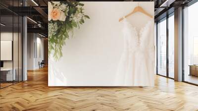 wedding dress on hangers Wall mural