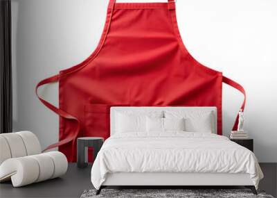 Red apron on white background Wall mural