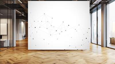 Geometric abstract background with connected dots and lines. Molecular structure and communication. Digital technology background and network connection. Wall mural