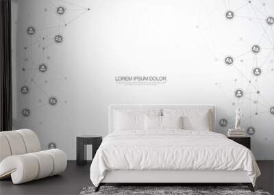 Vector illustration of connecting people and communication concept, social network. Wall mural