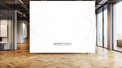 Vector illustration of minimalistic design with connecting the dots and lines. Abstract geometric background of science and technology concept Wall mural