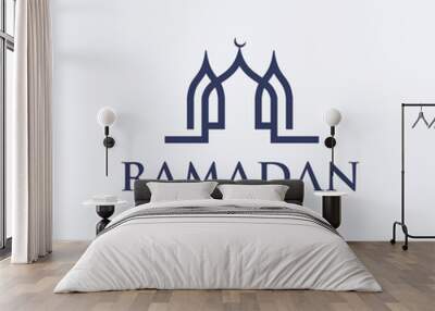 ramadan kareem vector set logo to welcome ramadan holy month of muslims template Wall mural