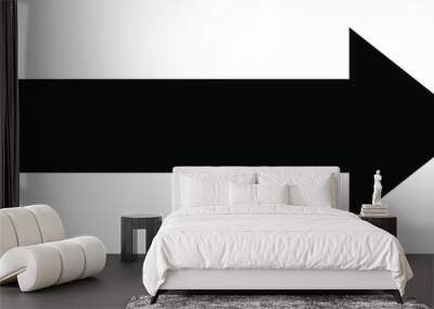 Black large forward or right pointing solid long arrow icon sketched as vector symbol	 Wall mural