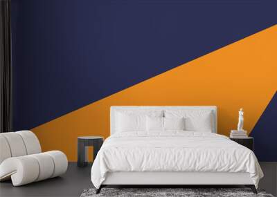 Two tone solid vibrant color orange and blue illustration background. minimal concept.	 Wall mural