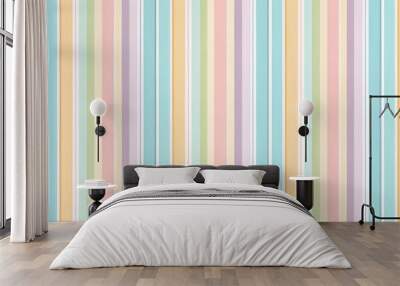 soft pastel color striped background for wallpaper, symmetrical Wall mural