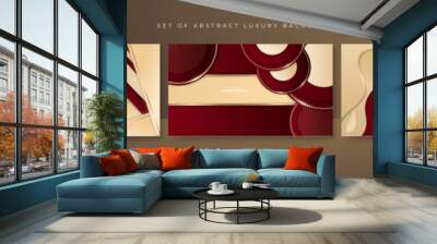 Abstract red and gold background Wall mural