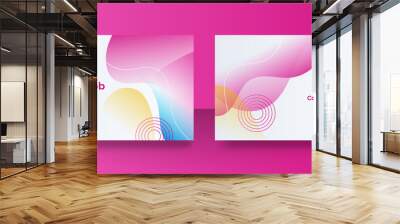 Modern colorful business card design template background in corporate style Wall mural