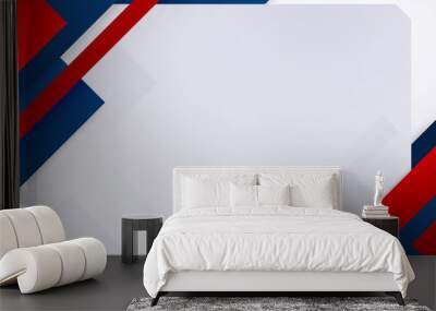 Modern simple red and blue abstract background on white background Wall mural