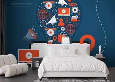 Digital marketing concept Wall mural