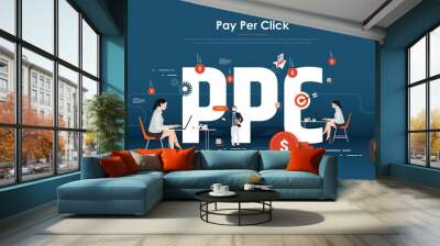 PPC pay per click advertising Wall mural