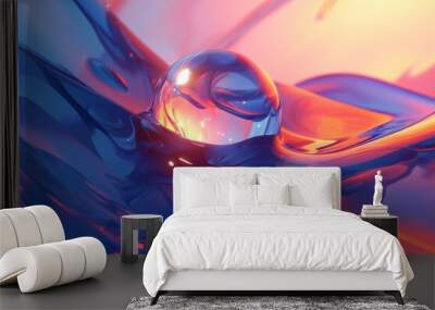 Colorful water droplets in abstract form and artwork Wall mural