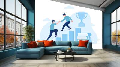 Help work partners concept flat illustration Wall mural