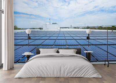 solar panels on factory roof Wall mural