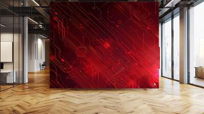 digital hight technology adstract red light background. Wall mural