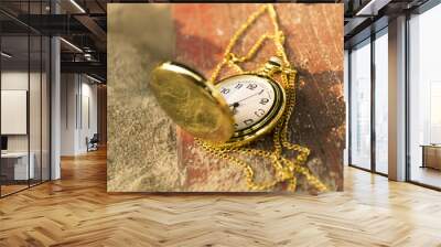 deadline concept pocket watch background Wall mural