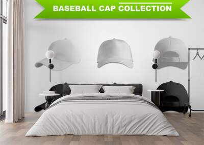 Baseball cap template set Wall mural