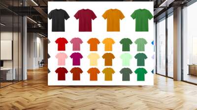 Big t-shirt templates collection of different colors Wall mural