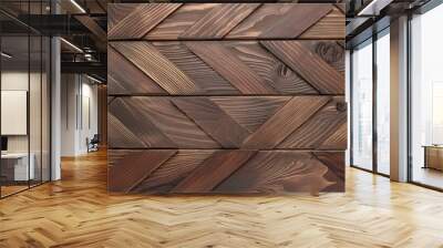 wood texture with natural pattern dark wooden background brown board Wall mural