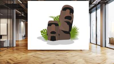 flat illustration of Easter island Wall mural