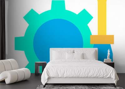 Flat Process Tool icon Wall mural