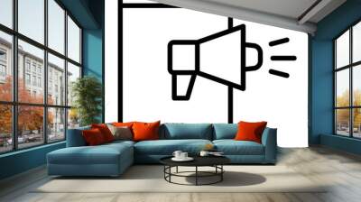 Outline Mobile Ads icon Wall mural