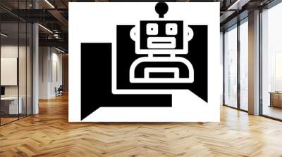 Solid Robot chat icon Wall mural