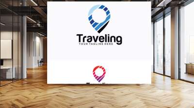 travel plane logo design Wall mural