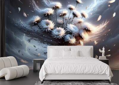 background with flowers Wall mural