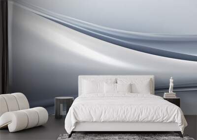 Abstract Silver Background with Wavy Lines Wall mural