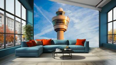 air traffic control tower in Schiphol airport Netherlands Wall mural