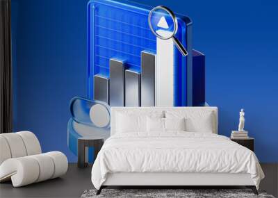 Financial trading banner in 3d realistic style. Investment trading in the stock market. 3d illustration Wall mural