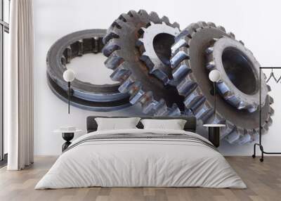 gear closeup on white background Wall mural