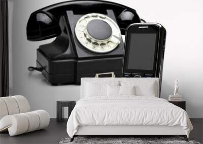 modern and vintage telephones Wall mural