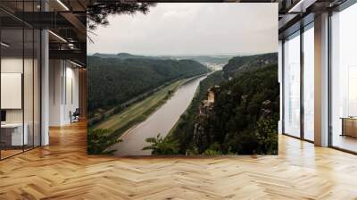 The river between two hills Wall mural