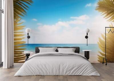 beach with palm trees Wall mural