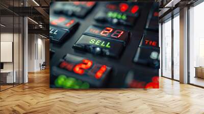 Close up of a keyboard with red and green buttons. Wall mural