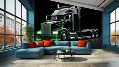 futuristic electro truck isolated on white Wall mural