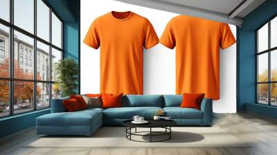 orange t shirt design isolated on white background Wall mural